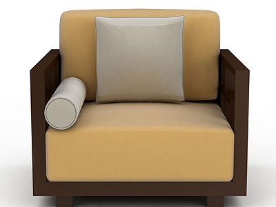 精品实木沙发椅模型