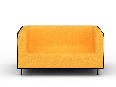 时尚黄色休闲沙发模型