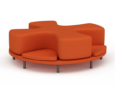 时尚橙色沙发椅模型3d模型