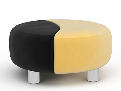 精品拼色沙发圆凳模型3d模型