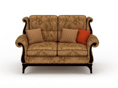 3d欧式复古布艺沙发免费模型