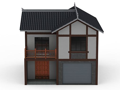 3d川南民居模型