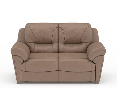 时尚皮质双人沙发模型3d模型