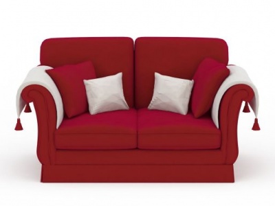 3d时尚拼色布艺双人沙发免费模型