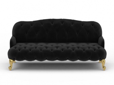 3d现代美式软包布艺沙发模型