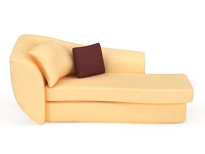 3d时尚浅黄色布艺沙发床免费模型