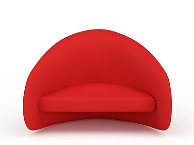 时尚大红色休闲沙发模型