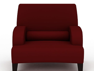 现代红色布艺沙发模型