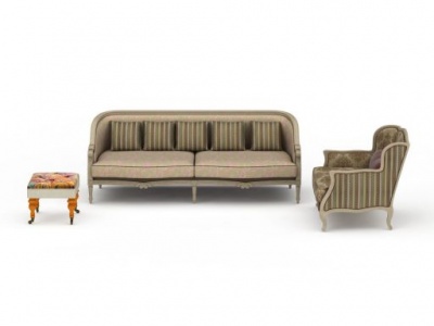 3d现代条纹组合沙发模型