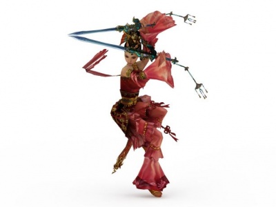 剑网三游戏人物模型3d模型