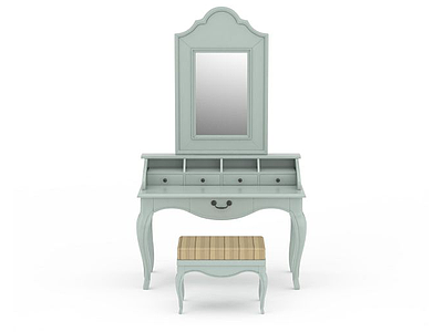 欧式梳妆台桌椅套装模型3d模型