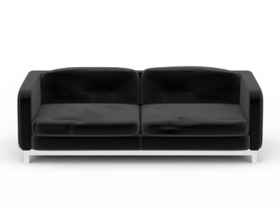 现代灰色布艺双人沙发模型