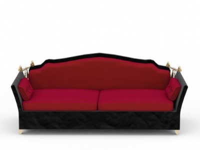 精品布艺拼色双人沙发模型3d模型