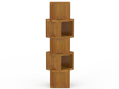 3d现代老榆木组合书柜模型