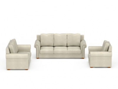 3d现代白色组合沙发模型