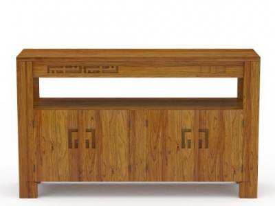 中式实木厅柜模型3d模型