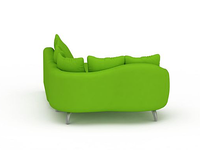 时尚绿色布艺休闲沙发模型3d模型