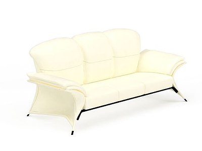 时尚米色布艺休闲沙发模型3d模型