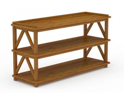 3d中式实木边柜模型