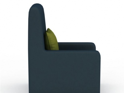 3d蓝色单人沙发椅模型