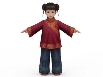 诛仙游戏人物小女孩模型3d模型