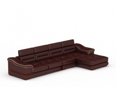 3d现代红色皮质组合沙发模型