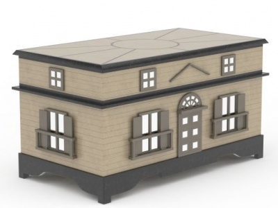3d创意房形箱桌模型