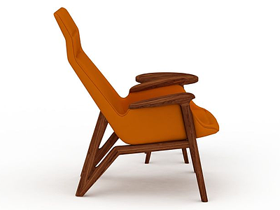 3d欧式实木休闲椅模型