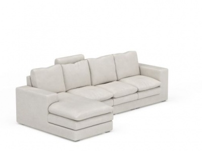 3d现代白色布艺组合沙发模型