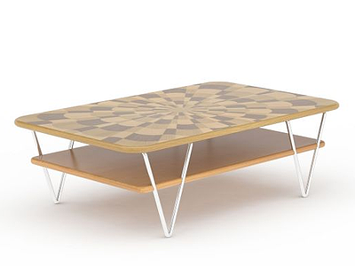 3d创意双层咖啡桌模型