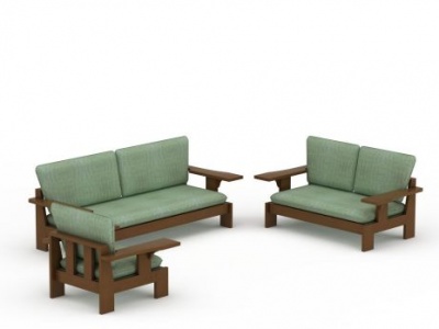 3d现代浅绿色组合沙发模型