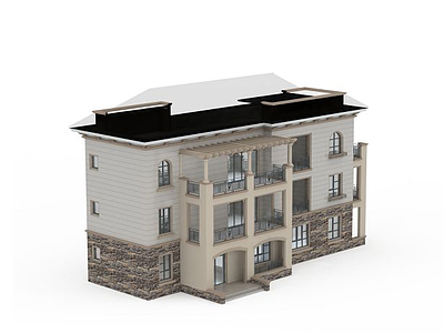 3d欧式小别墅模型