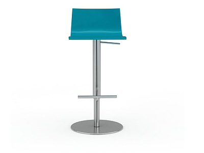 蓝色吧椅模型3d模型
