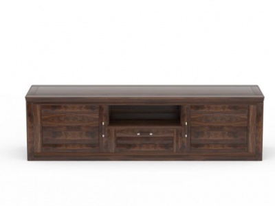 3d现代实木边柜电视柜模型