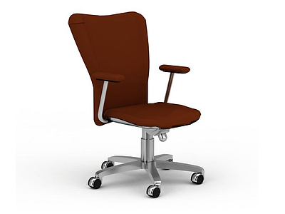 现代棕色办公转椅模型3d模型