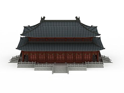 3d明清古建筑楼模型