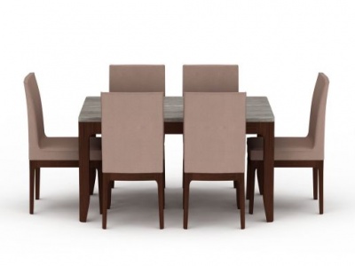 3d现代餐桌餐椅组合模型
