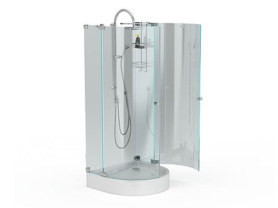 钢化玻璃沐浴间模型3d模型