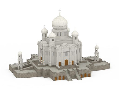 3d清真寺城堡模型