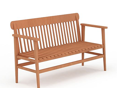 庭院实木休闲长椅模型3d模型