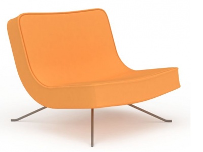 3d现代橙色休闲沙发椅免费模型