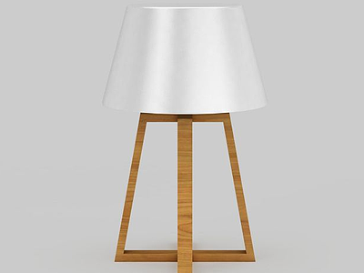 3d创意白色实木台灯免费模型
