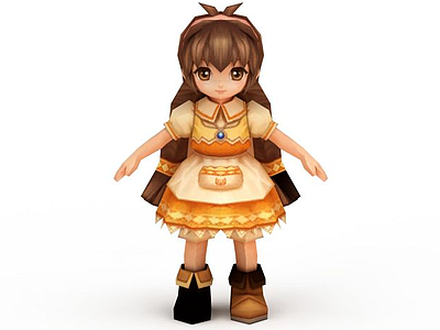 动漫角色日系小女孩模型3d模型