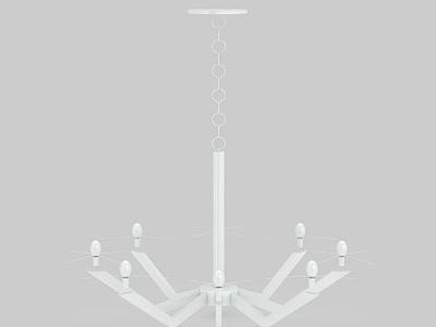 3d创意白色水晶吊灯免费模型