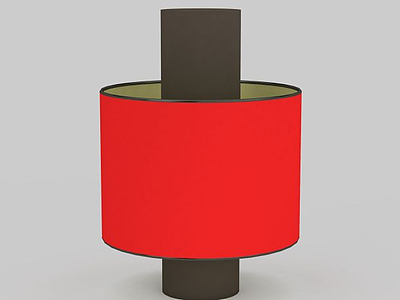 红色台灯模型3d模型