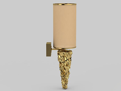 3d精美金色雕花圆筒壁灯免费模型