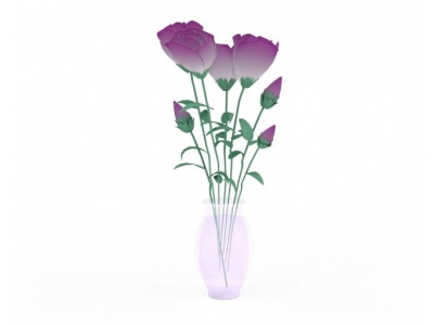 3d玻璃花瓶花饰免费模型