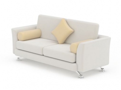 白色双人沙发3d模型
