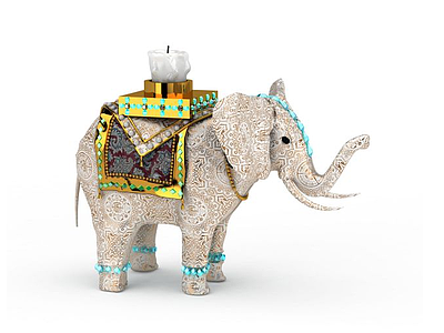 民族特色小象烛台灯模型3d模型