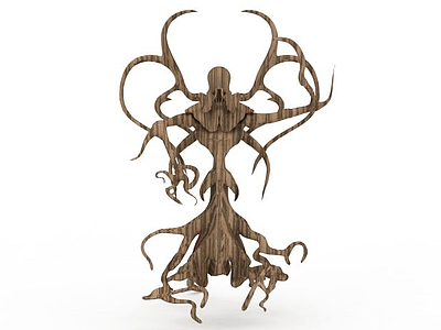 3d树妖造型木雕装饰品模型